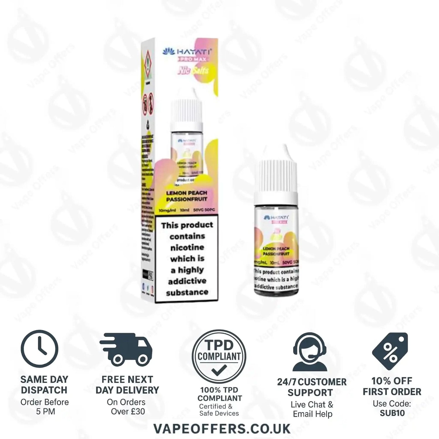 Hayati Pro Max Nic Salts Lemon Peach Passionfruit 