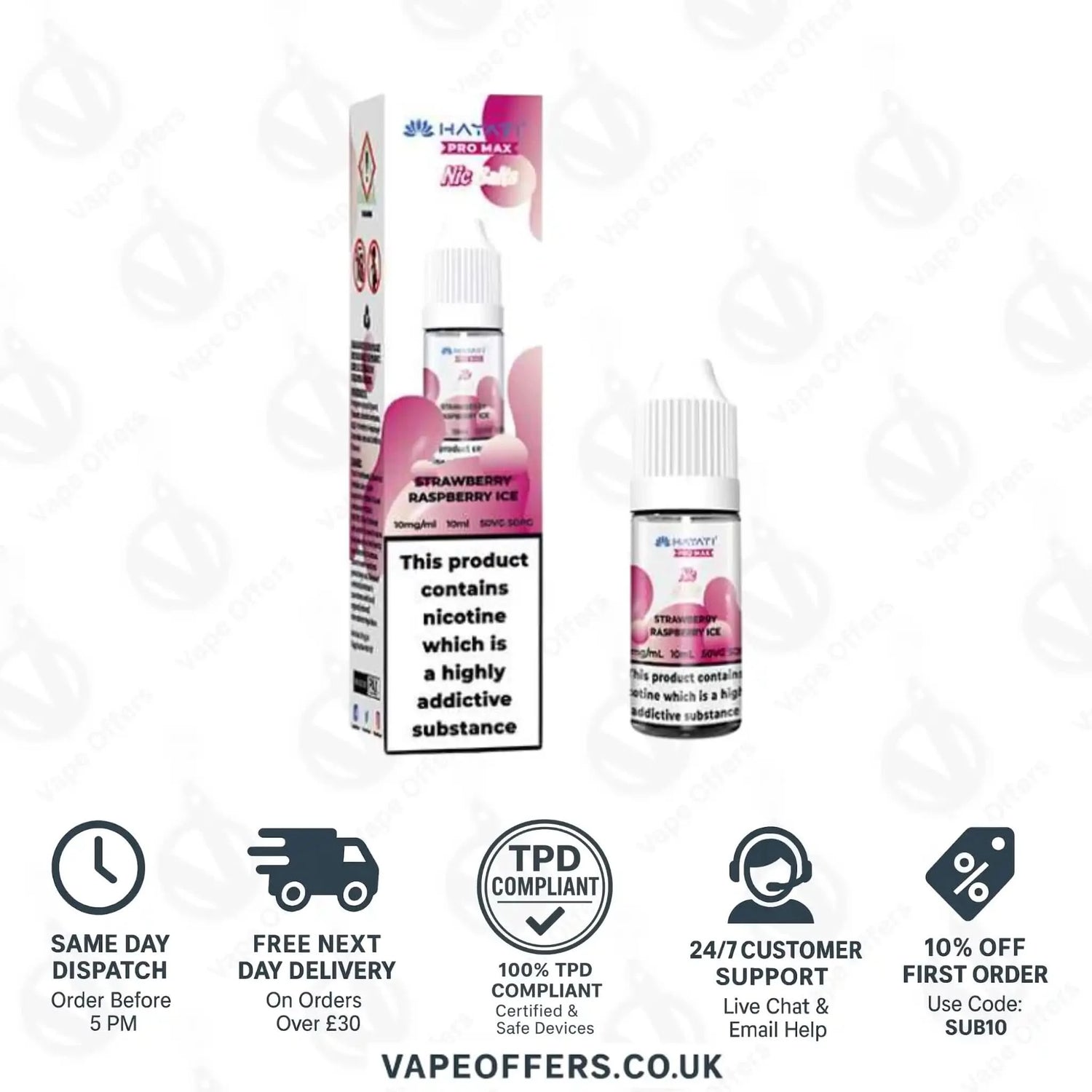 Hayati Pro Max Nic Salts Strawberry Raspberry Ice 