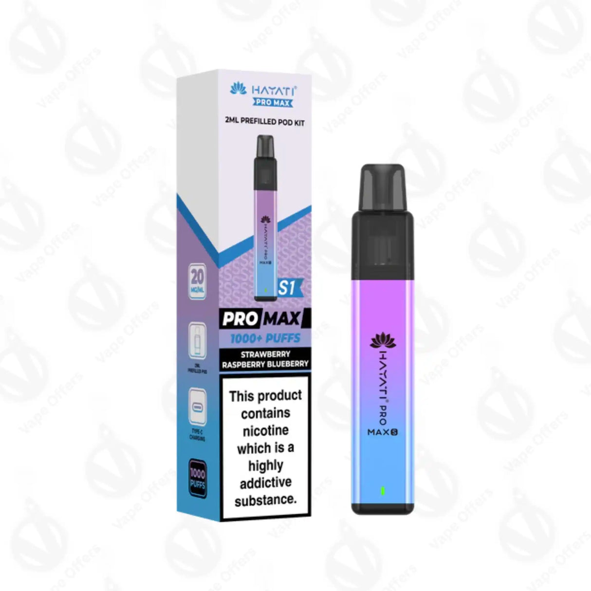 Hayati Pro Max S1 Strawberry Raspberry Blueberry Prefilled Pod Kit