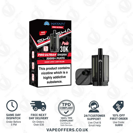 Hayati Pro Ultra Plus Shisha 30K Magic Love Lady Killer Prefilled Pod
