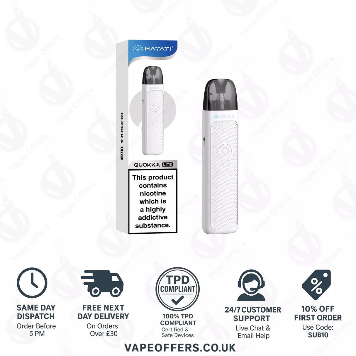 Hayati Quokka Lite Vape Pod Kit Pearl White