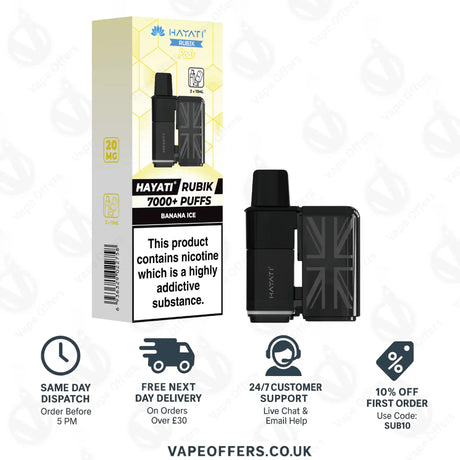 Hayati Rubik 7000 Prefilled Pod – Banana Ice