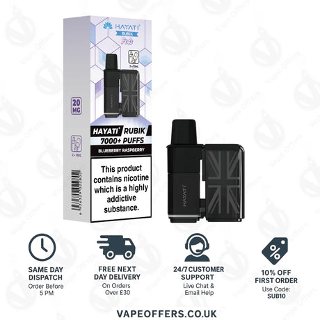 Hayati Rubik 7k Prefilled Pods  - Blueberry Raspberry 