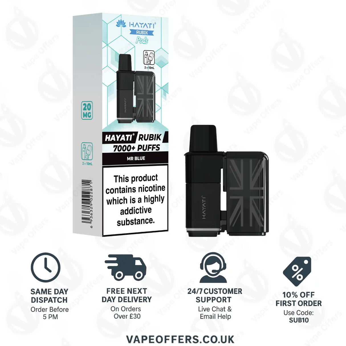 Hayati Rubik 7000 Prefilled Pod – Mr Blue