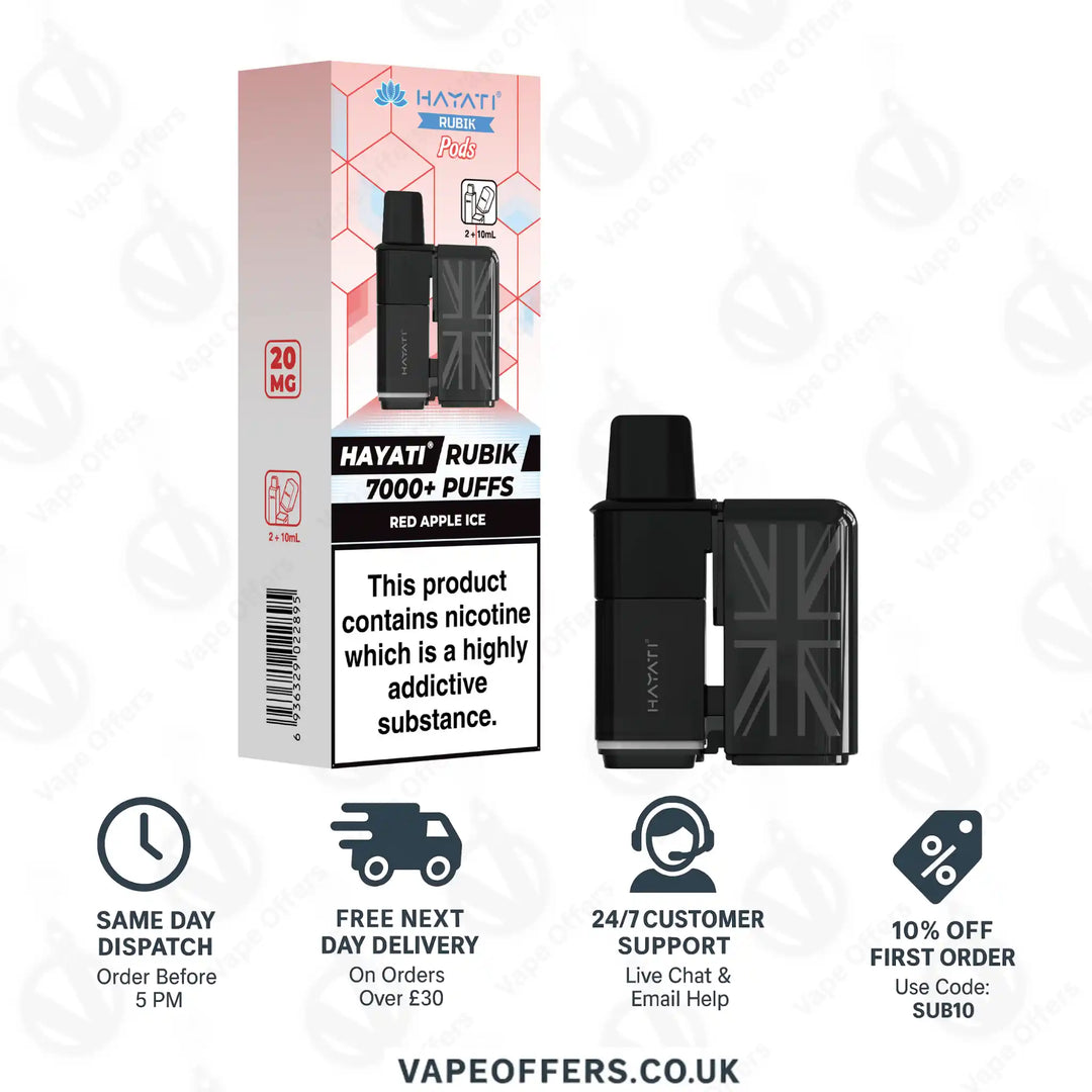 Hayati Rubik 7000 Prefilled Pod – Red Apple Ice