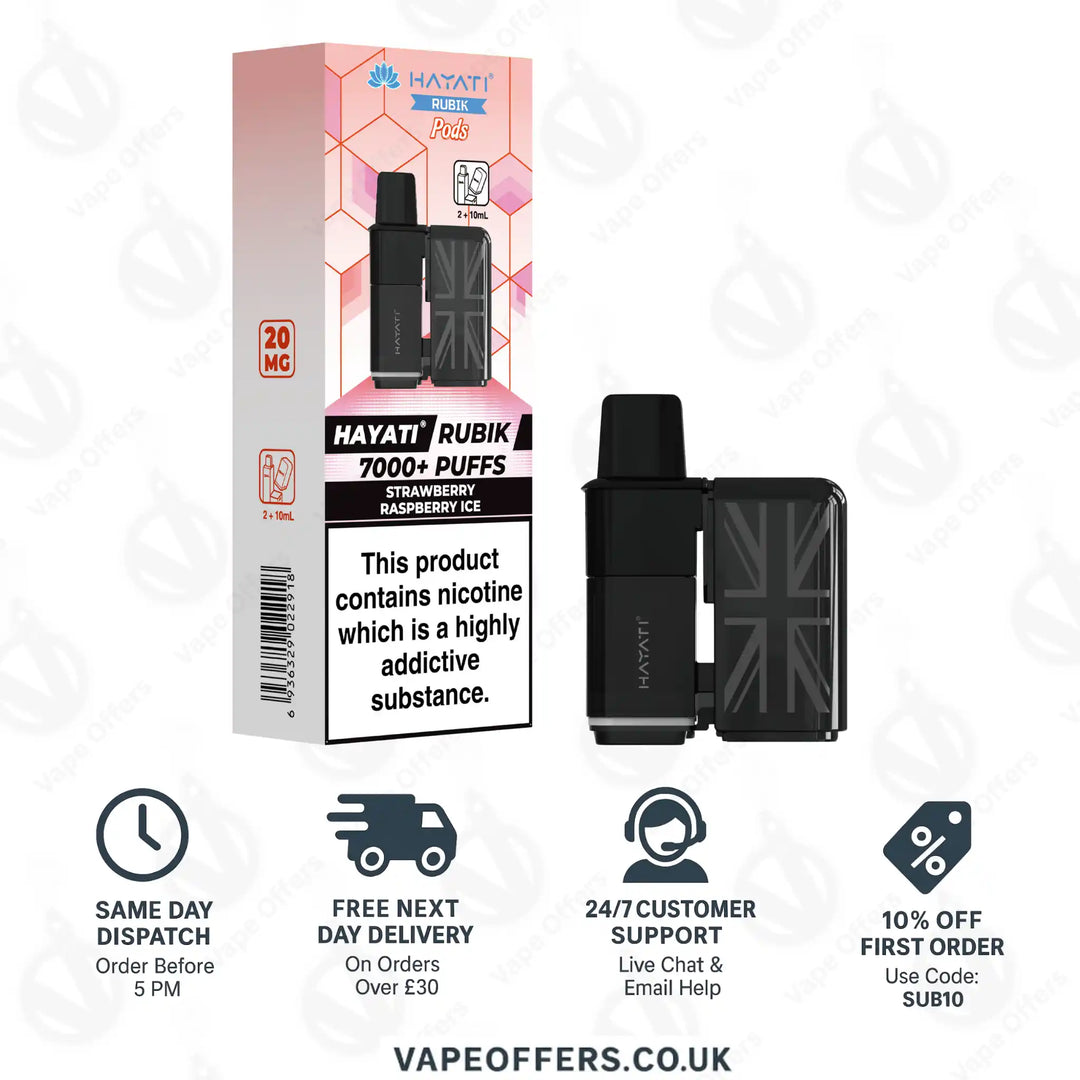 Hayati Rubik 7000 Prefilled Pod – Strawberry Raspberry Ice