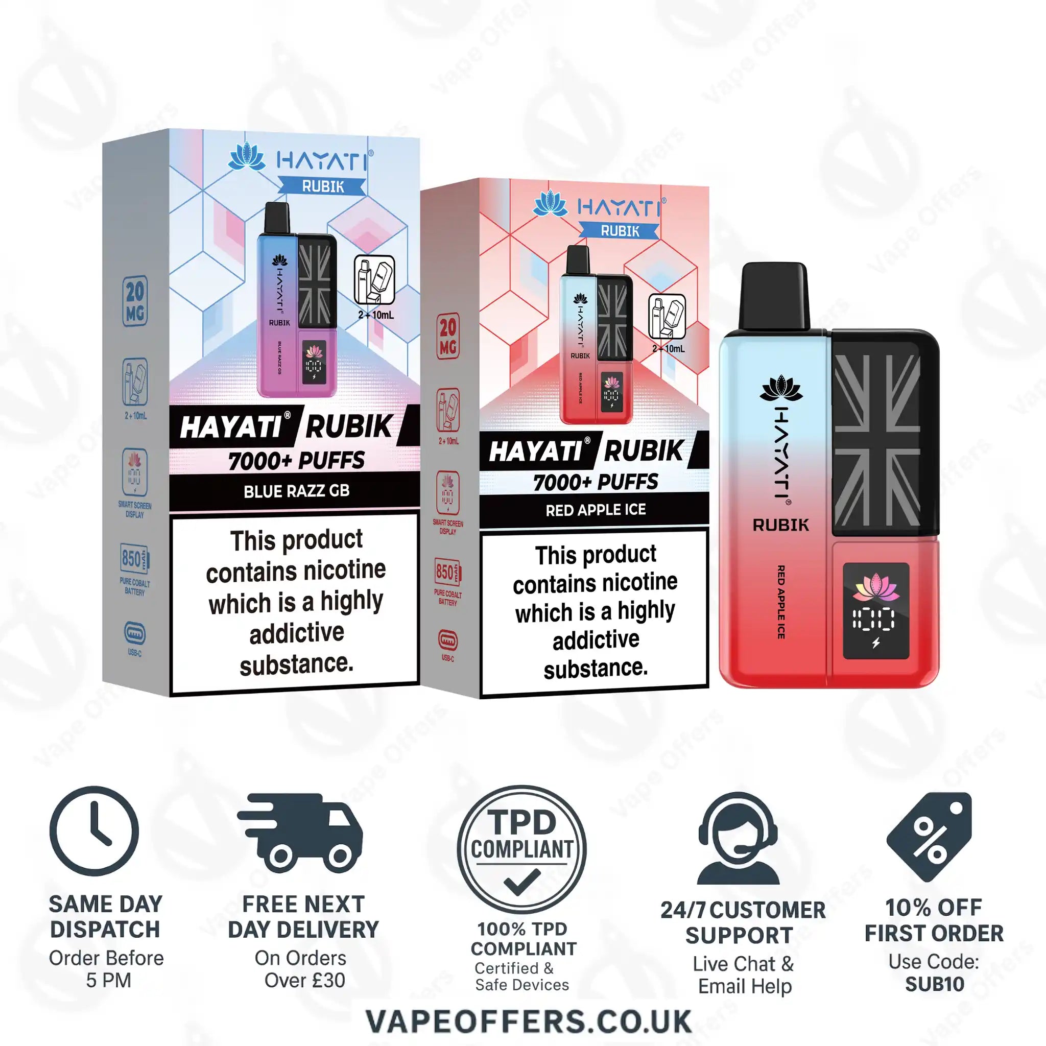 Hayati Rubik 7K Puffs Vape Pod Kit 