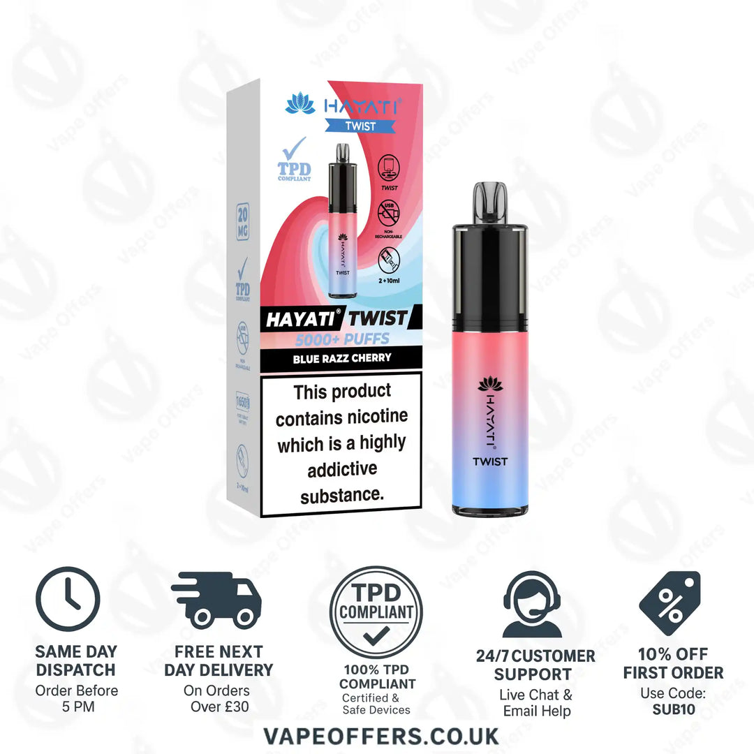Hayati Twist 5K Vape Pod Kit Blue Razz Cherry
