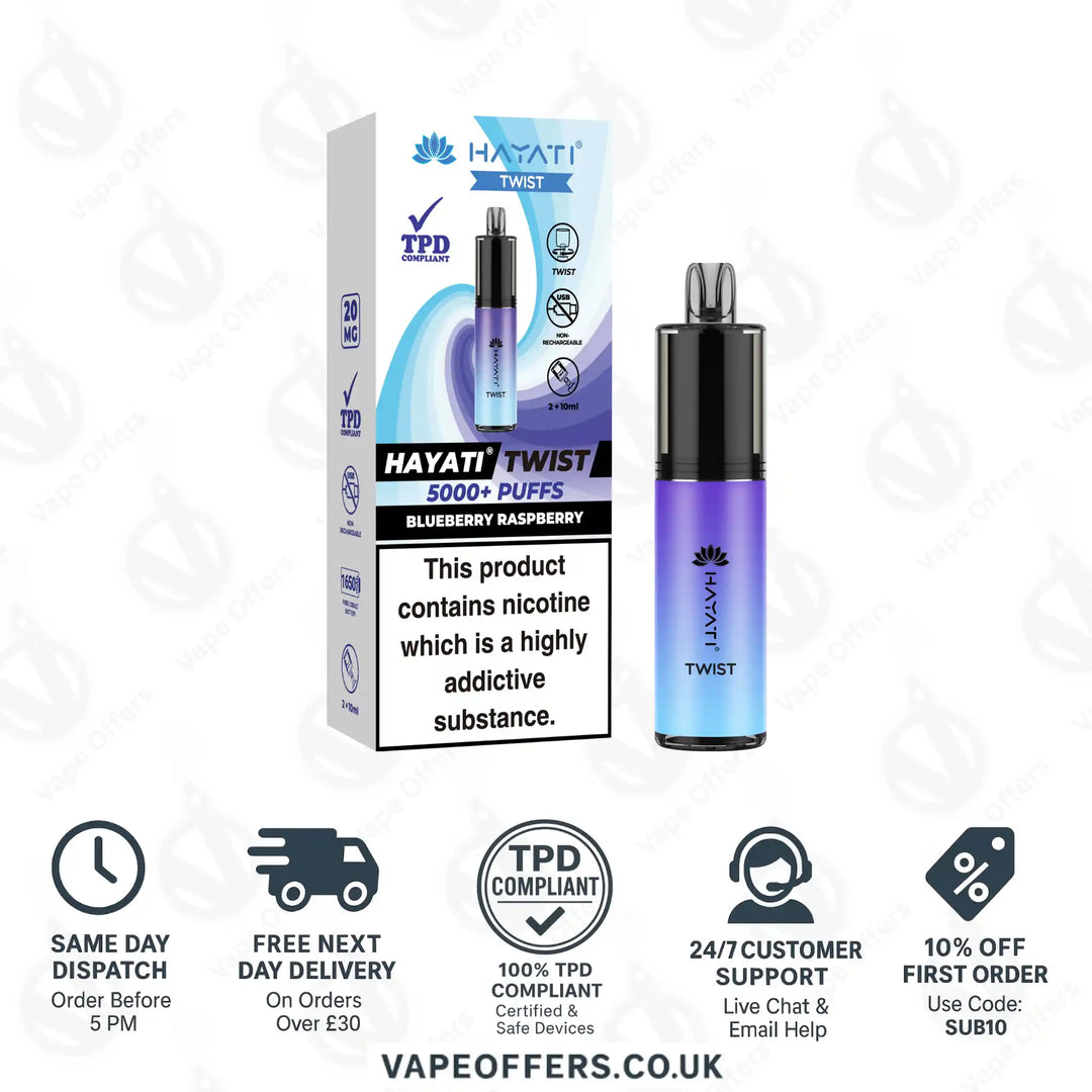 Hayati Twist 5K Vape Pod Kit Blueberry Raspberry