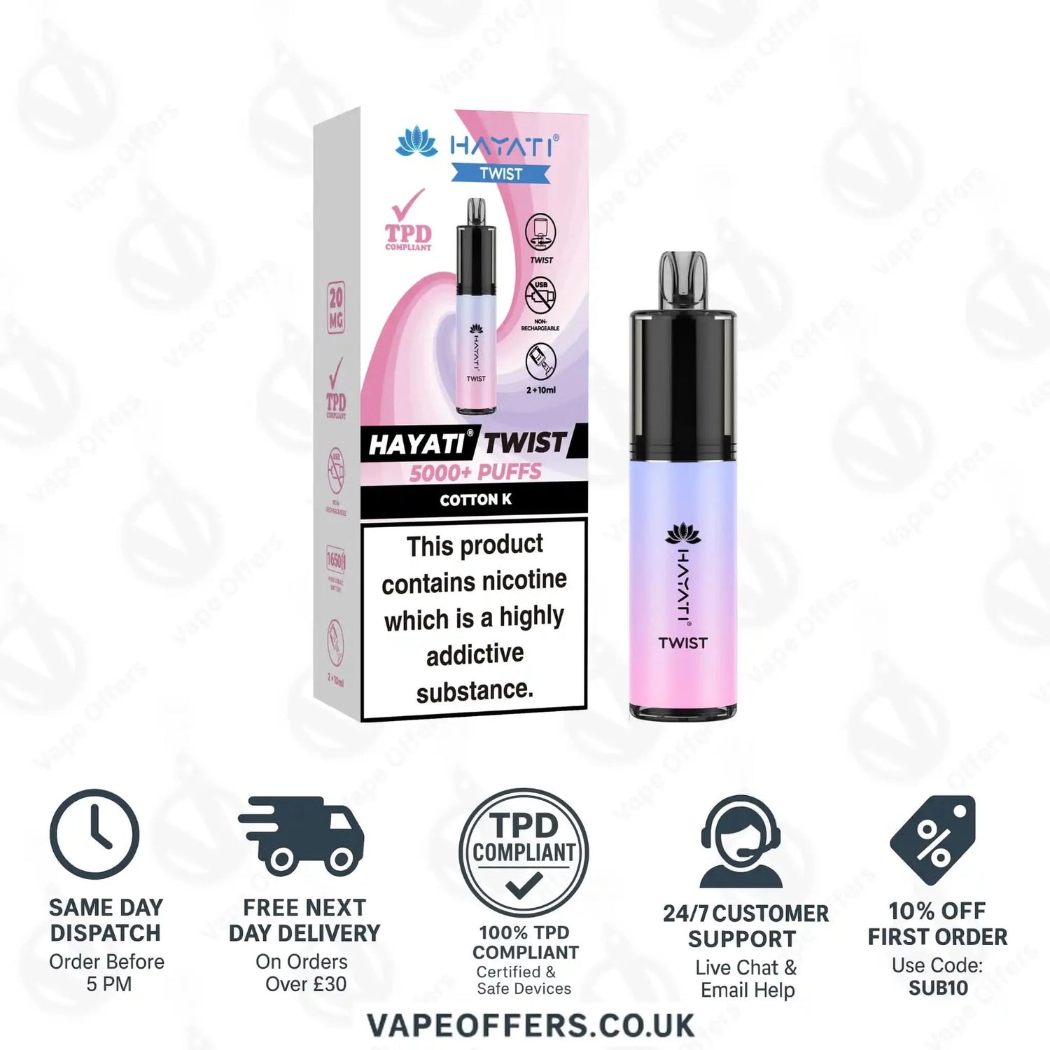 Hayati Twist 5K Vape Pod Kit Cotton K 