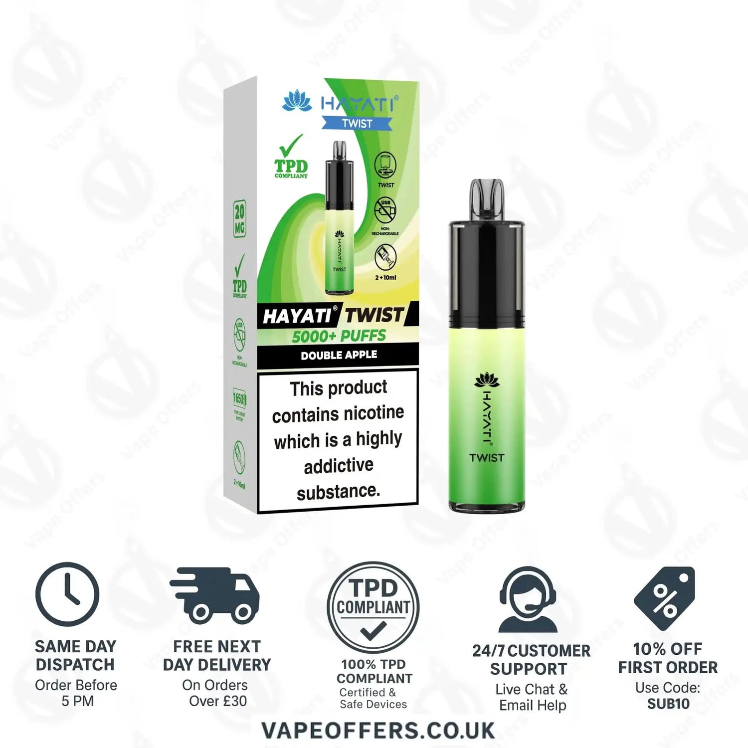 Hayati Twist 5K Vape Pod Kit Double Apple 