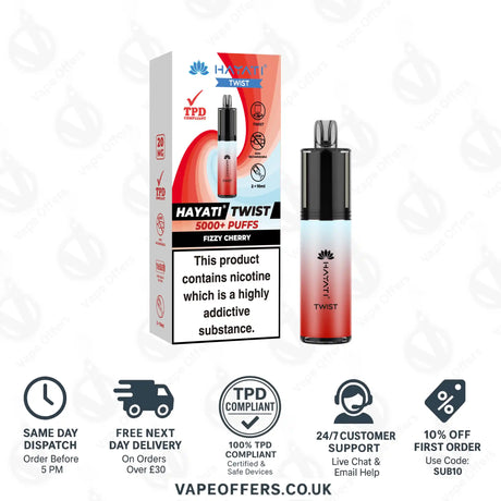 Hayati Twist 5K Vape Pod Kit Fizzy Cherry