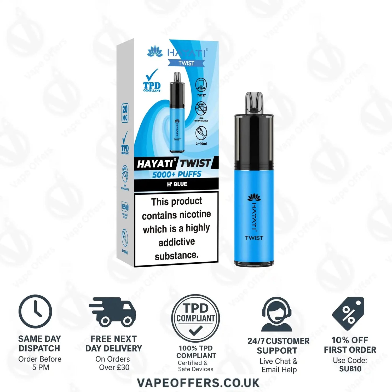 Hayati Twist 5K Vape Pod Kit H' Blue 