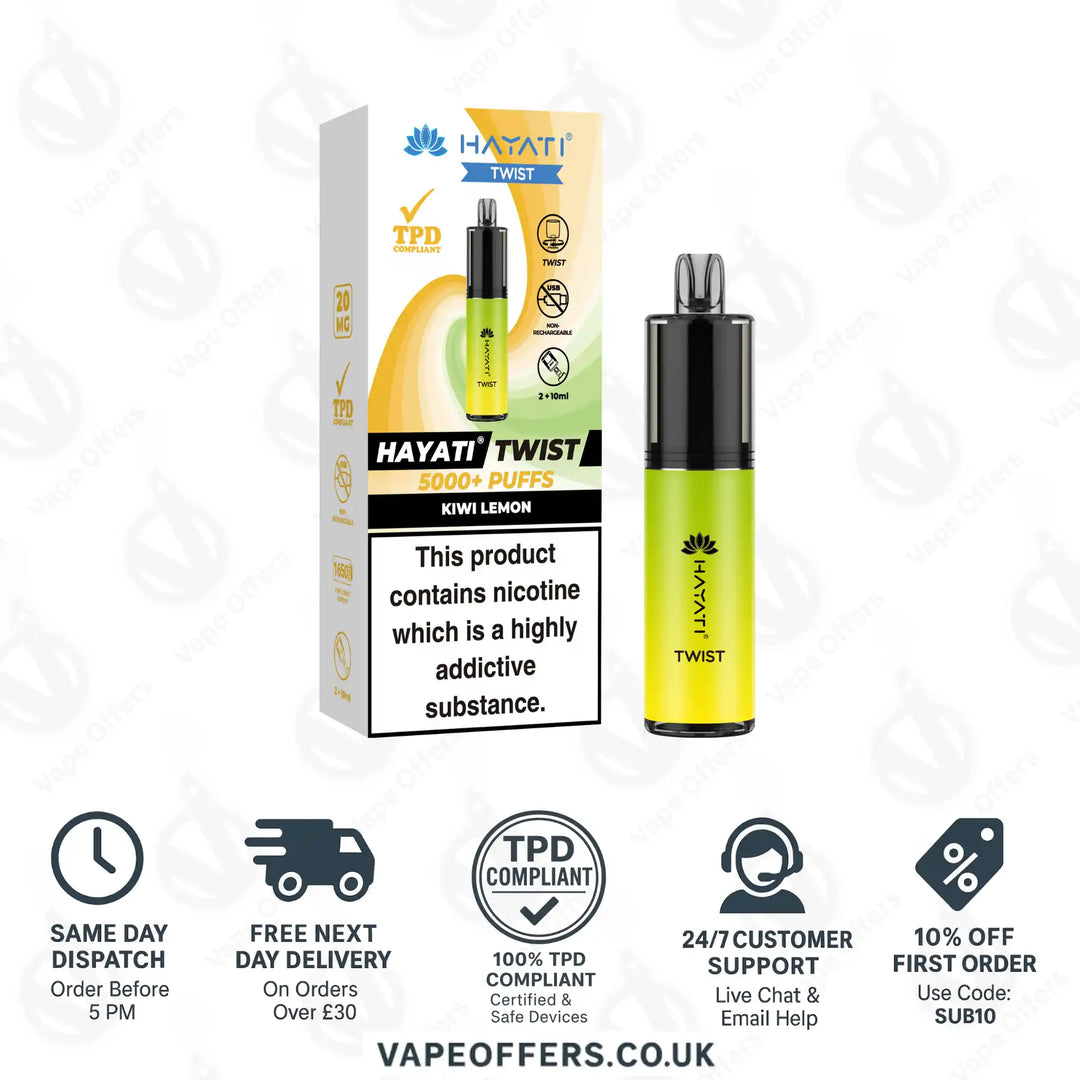 Hayati Twist 5K Vape Pod Kit Kiwi Lemon