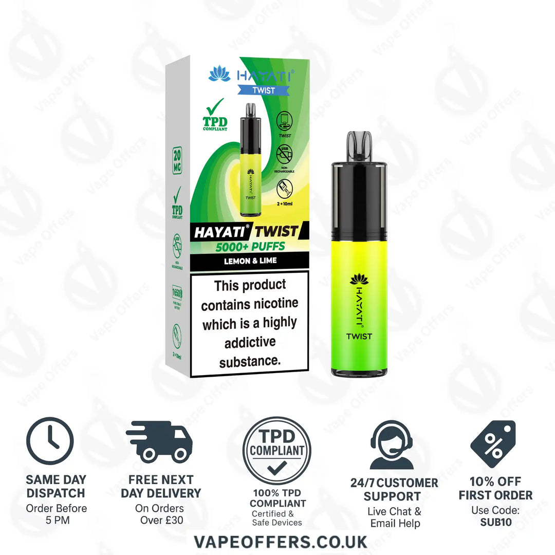 Hayati Twist 5K Vape Pod Kit Lemon Lime