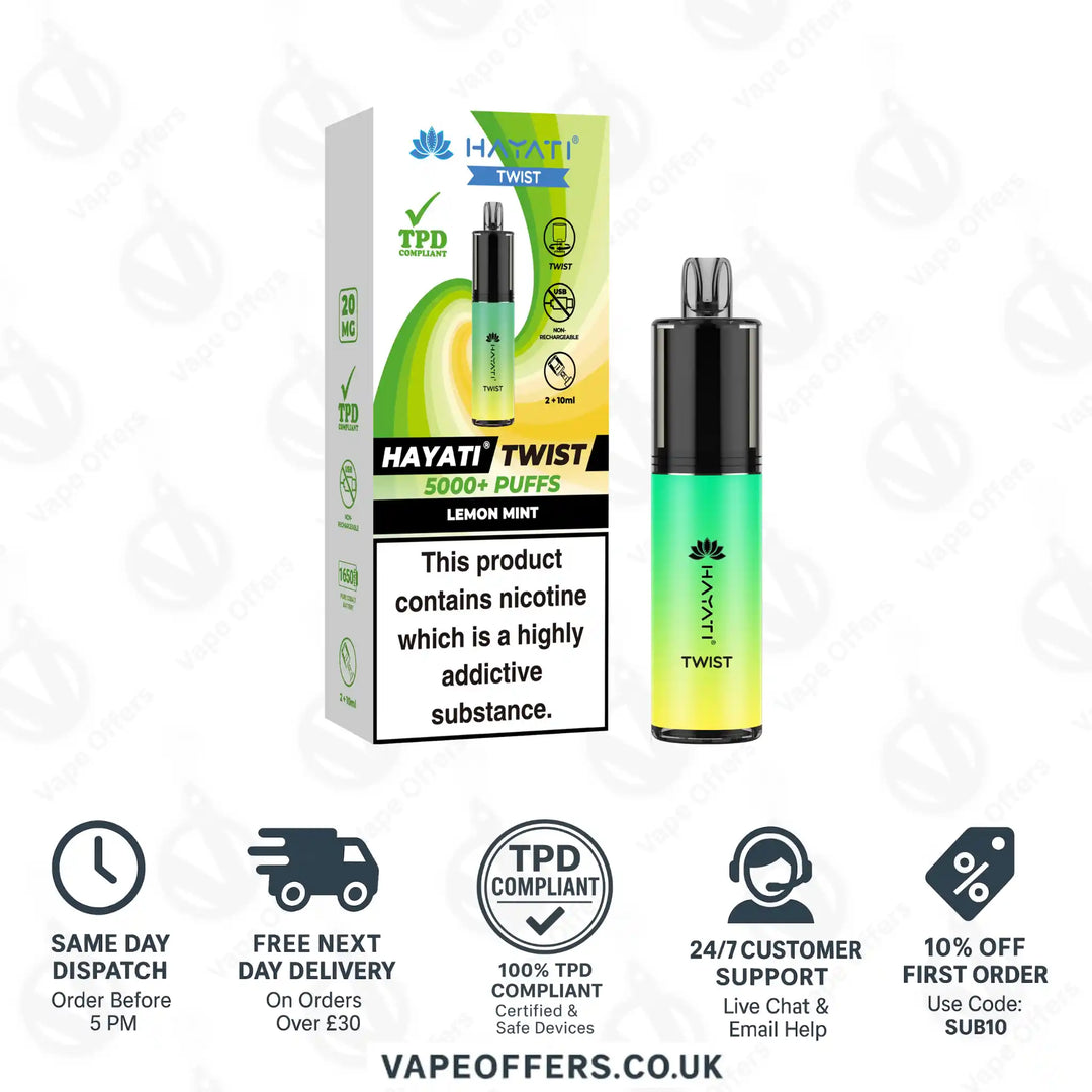 Hayati Twist 5K Vape Pod Kit Lemon Mint