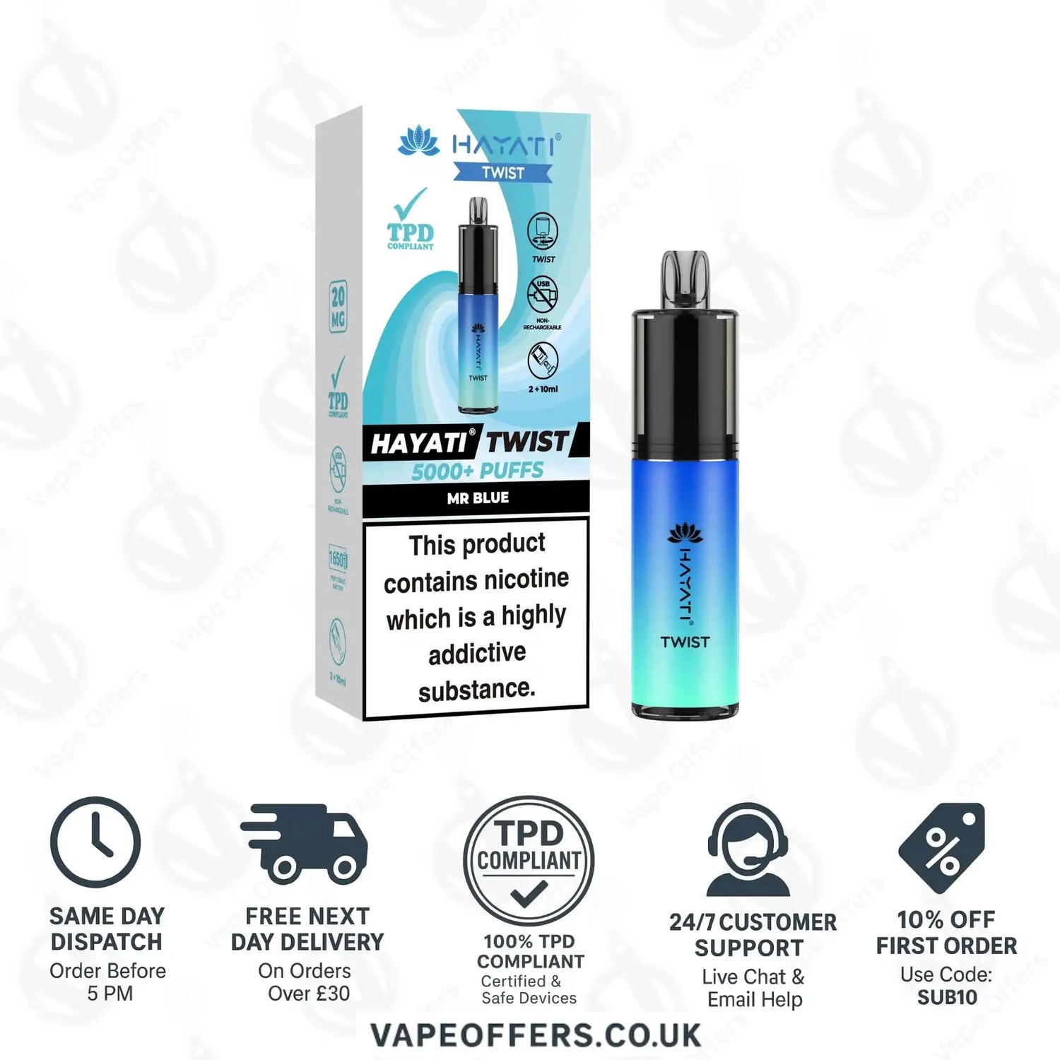 Hayati Twist 5K Vape Pod Kit Mr Blue 