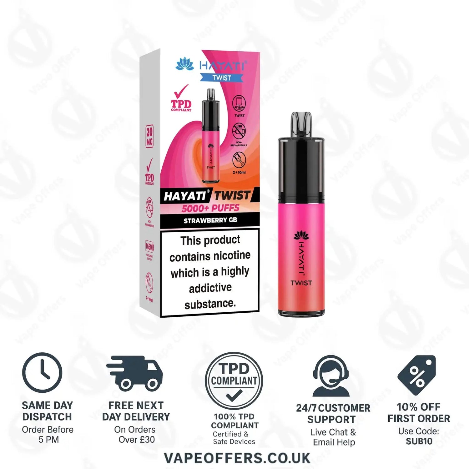 Hayati Twist 5K Vape Pod Kit Strawberry Gummy Bear 