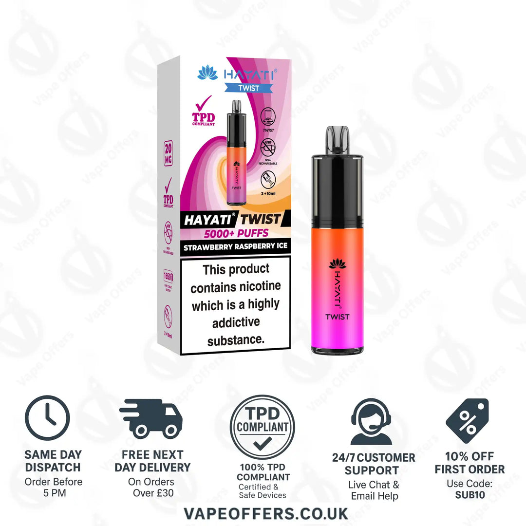 Hayati Twist 5K Vape Pod Kit Strawberry Raspberry Ice
