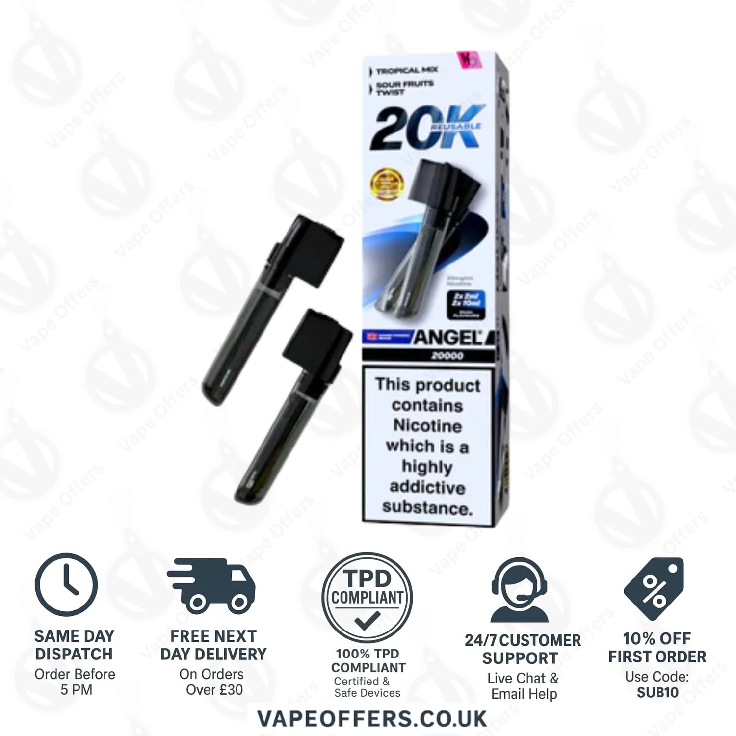 Holiday Edition Vapes Bars Angel 20k Prefilled Dual Pod 