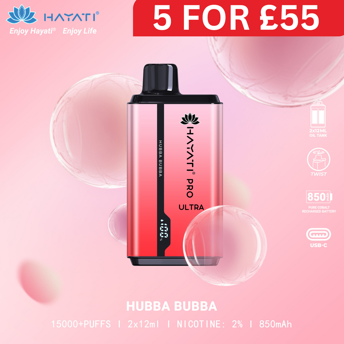 Hubba Bubba - Hayati Pro Ultra 15000 Puffs Disposable Vape