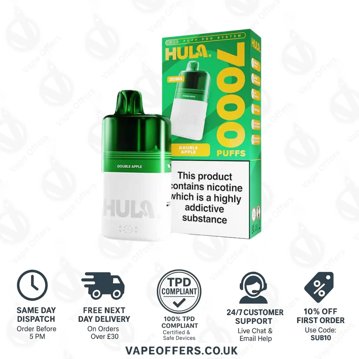 Hula 7000 Big Puff Prefilled Pod Kit Double Apple