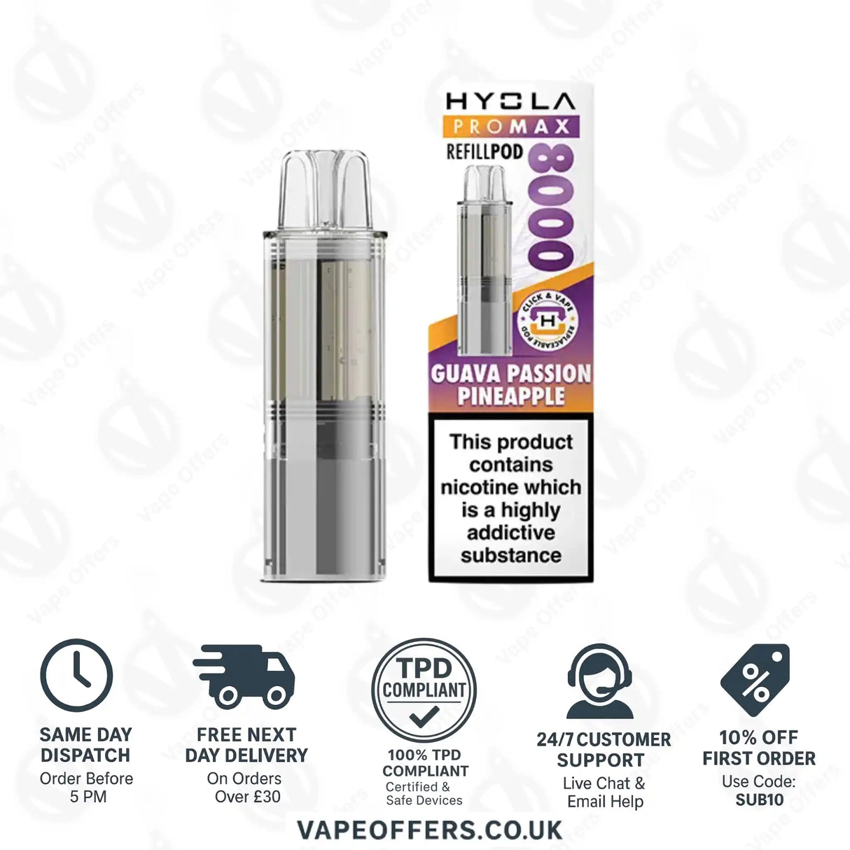 Hyola Pro Max 8K Prefilled Pods Guava Passion Pineapple