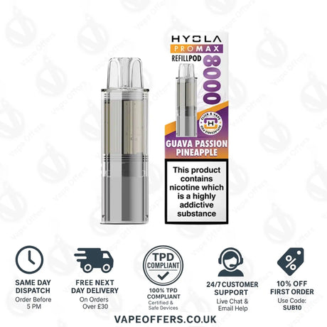 Hyola Pro Max 8K Prefilled Pods Guava Passion Pineapple