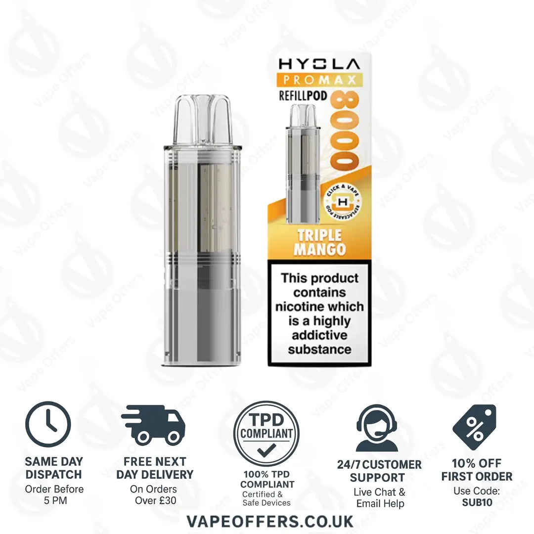 Hyola Pro Max 8K Prefilled Pods Triple Mango