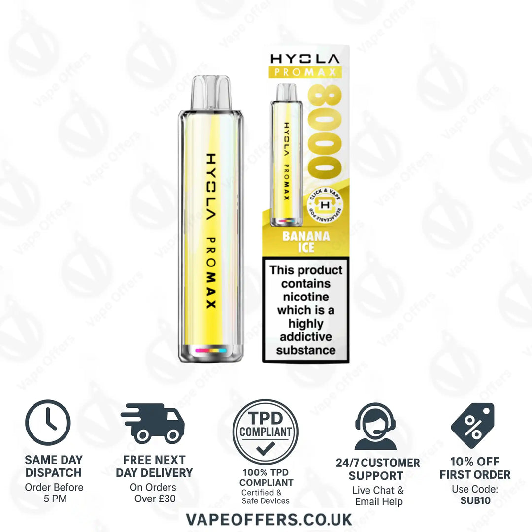 Hyola Pro Max 8K Prefilled Vape Pod Kit Banana Ice