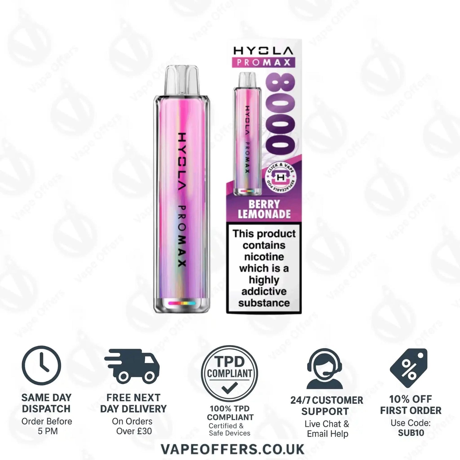 Hyola Pro Max 8K Prefilled Vape Pod Kit Berry Lemonade 