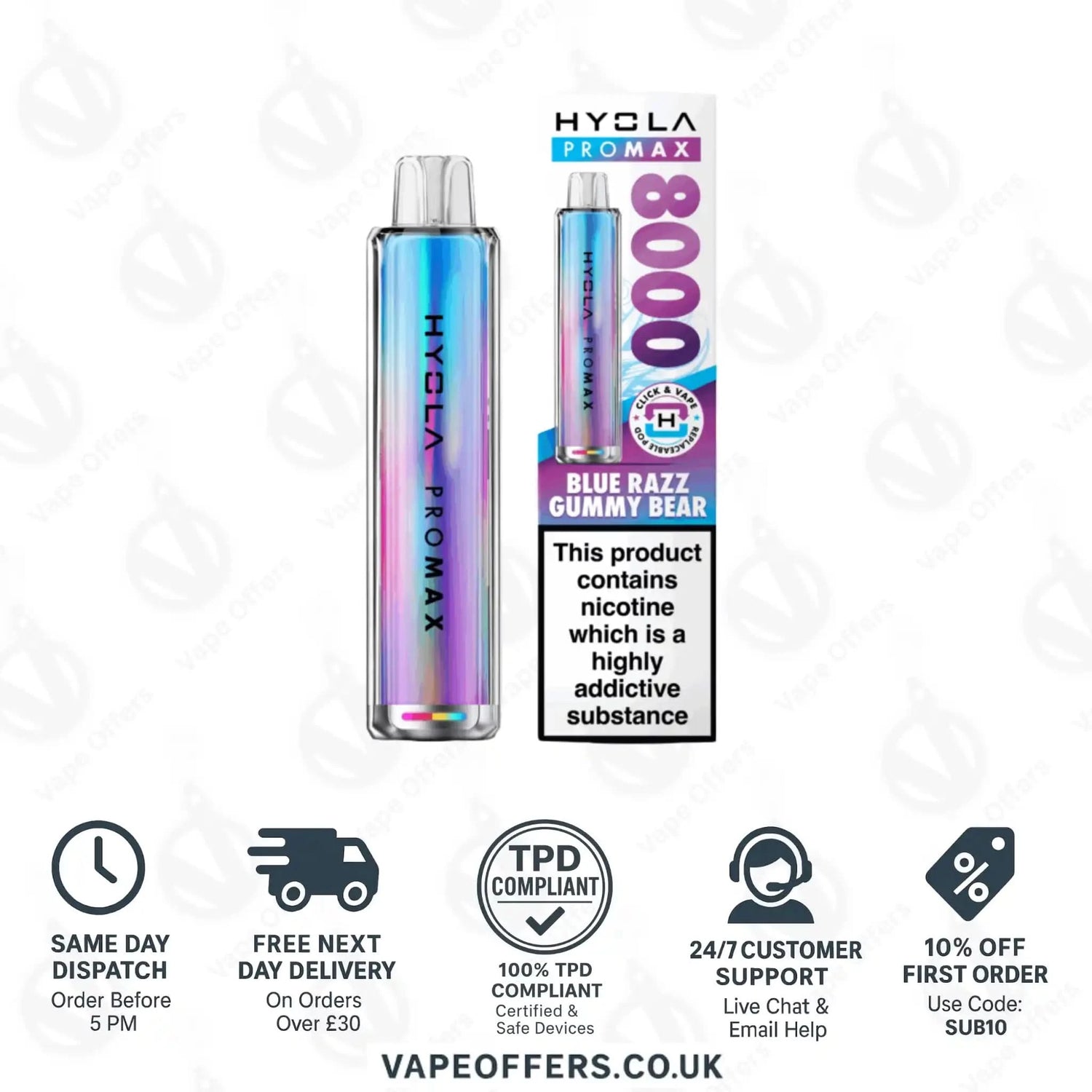 Hyola Pro Max 8K Prefilled Vape Pod Kit Blue Razz Gummy Bear 