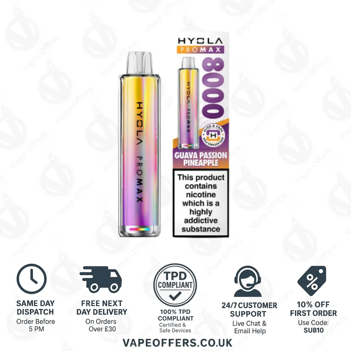 Hyola Pro Max 8K Prefilled Vape Pod Kit Guava Passion Pineapple
