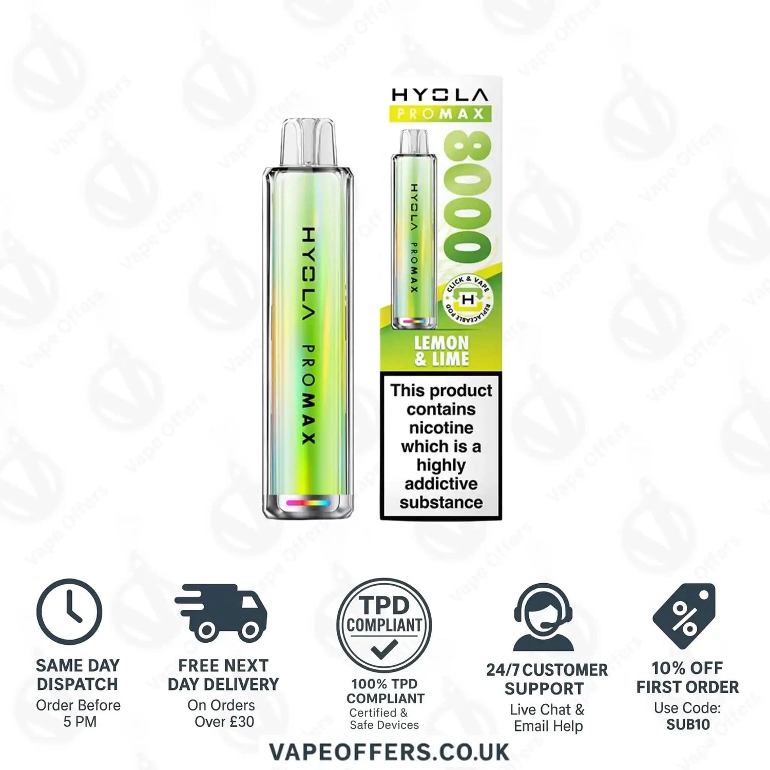 Hyola Pro Max 8K Prefilled Vape Pod Kit Lemon & Lime 