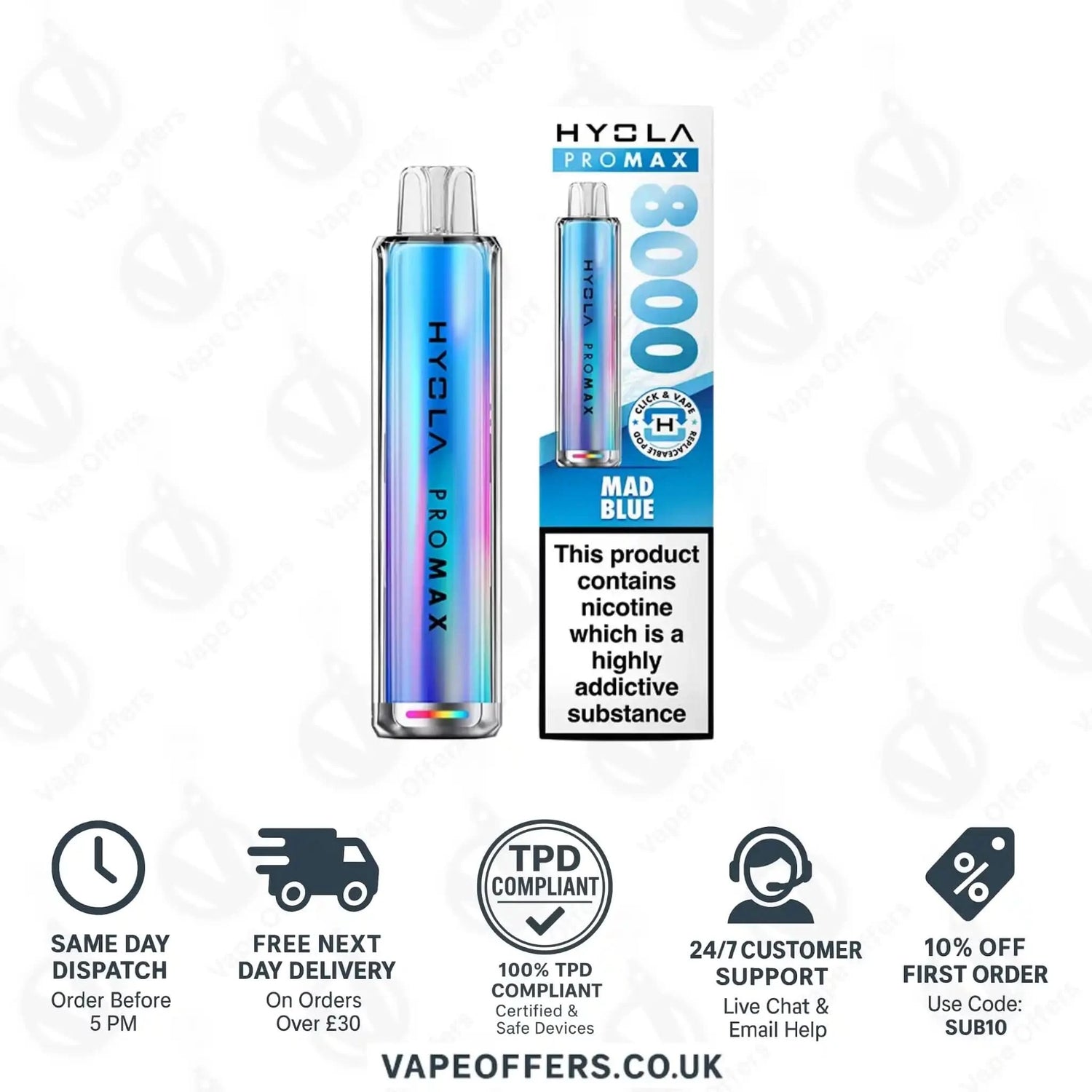 Hyola Pro Max 8K Prefilled Vape Pod Kit Mad Blue 