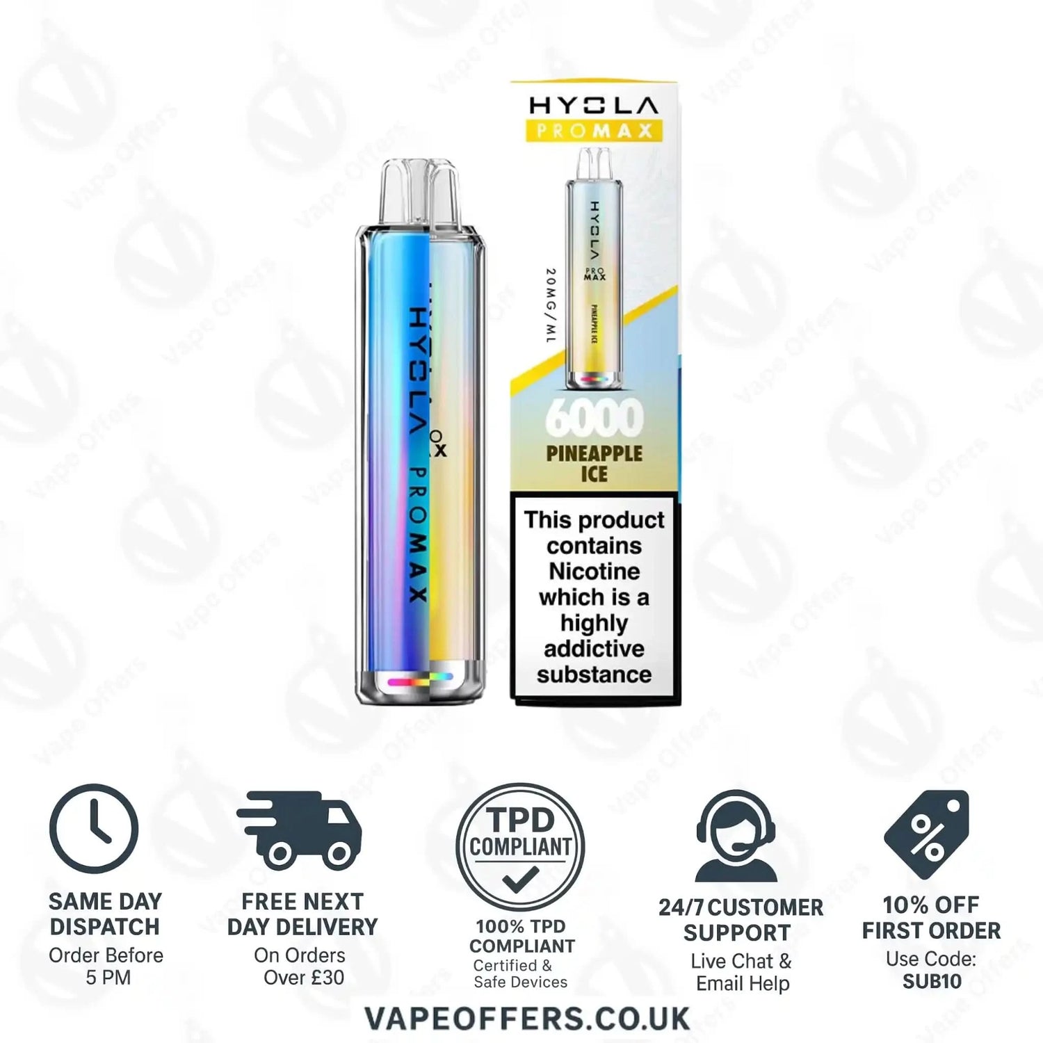 Hyola Pro Max 8K Prefilled Vape Pod Kit Pineapple Ice 