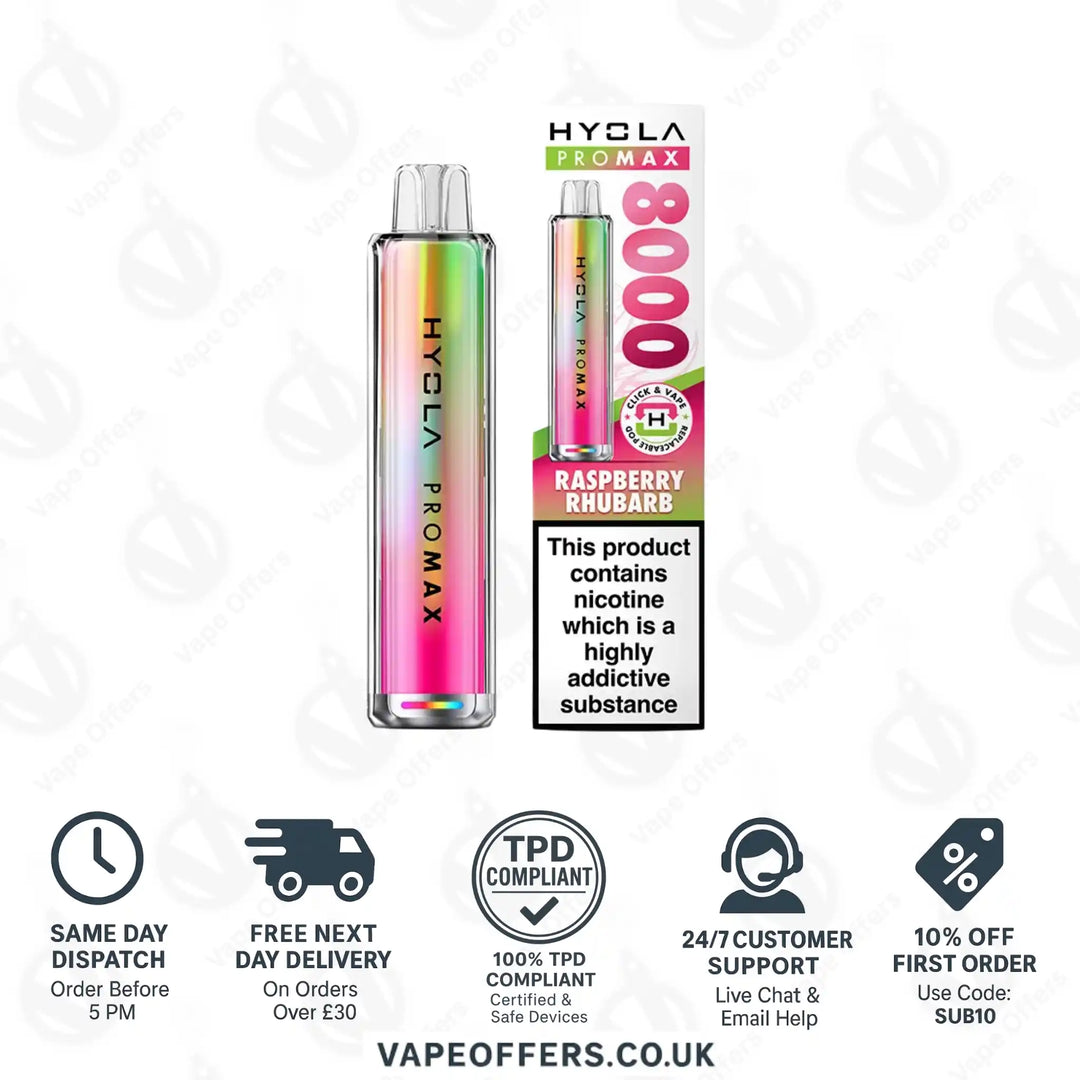 Hyola Pro Max 8K Prefilled Vape Pod Kit Raspberry Rhubarb