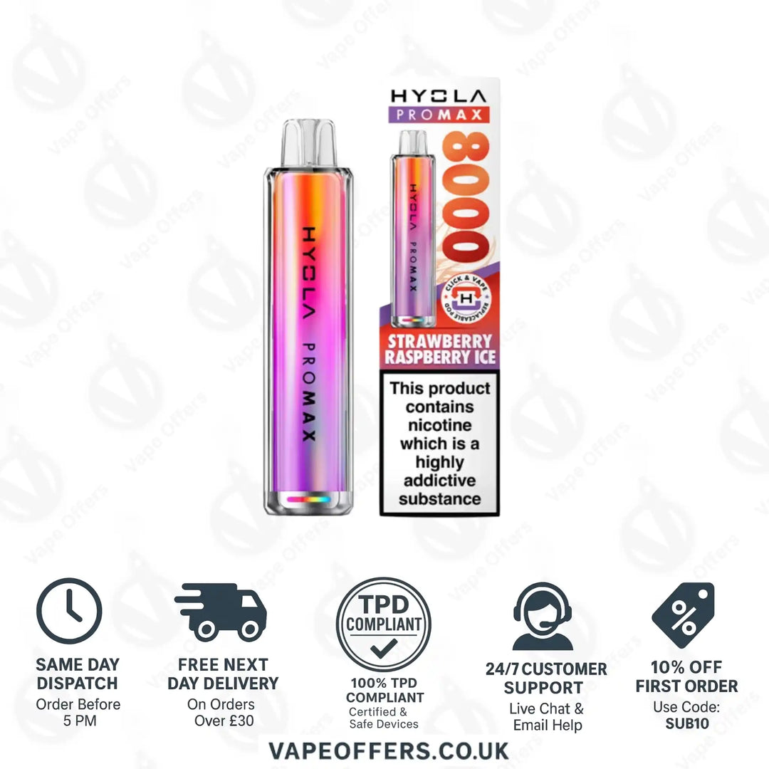 Hyola Pro Max 8K Prefilled Vape Pod Kit Strawberry Raspberry Ice
