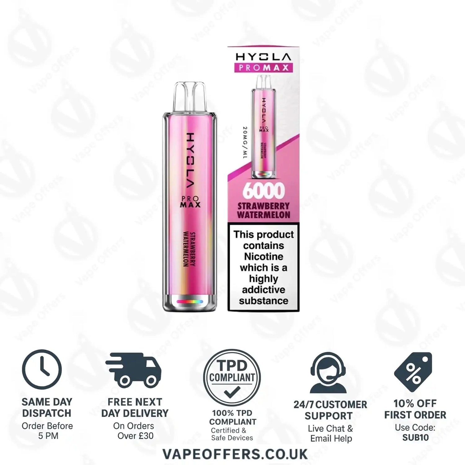 Hyola Pro Max 8K Prefilled Vape Pod Kit Strawberry Watermelon 