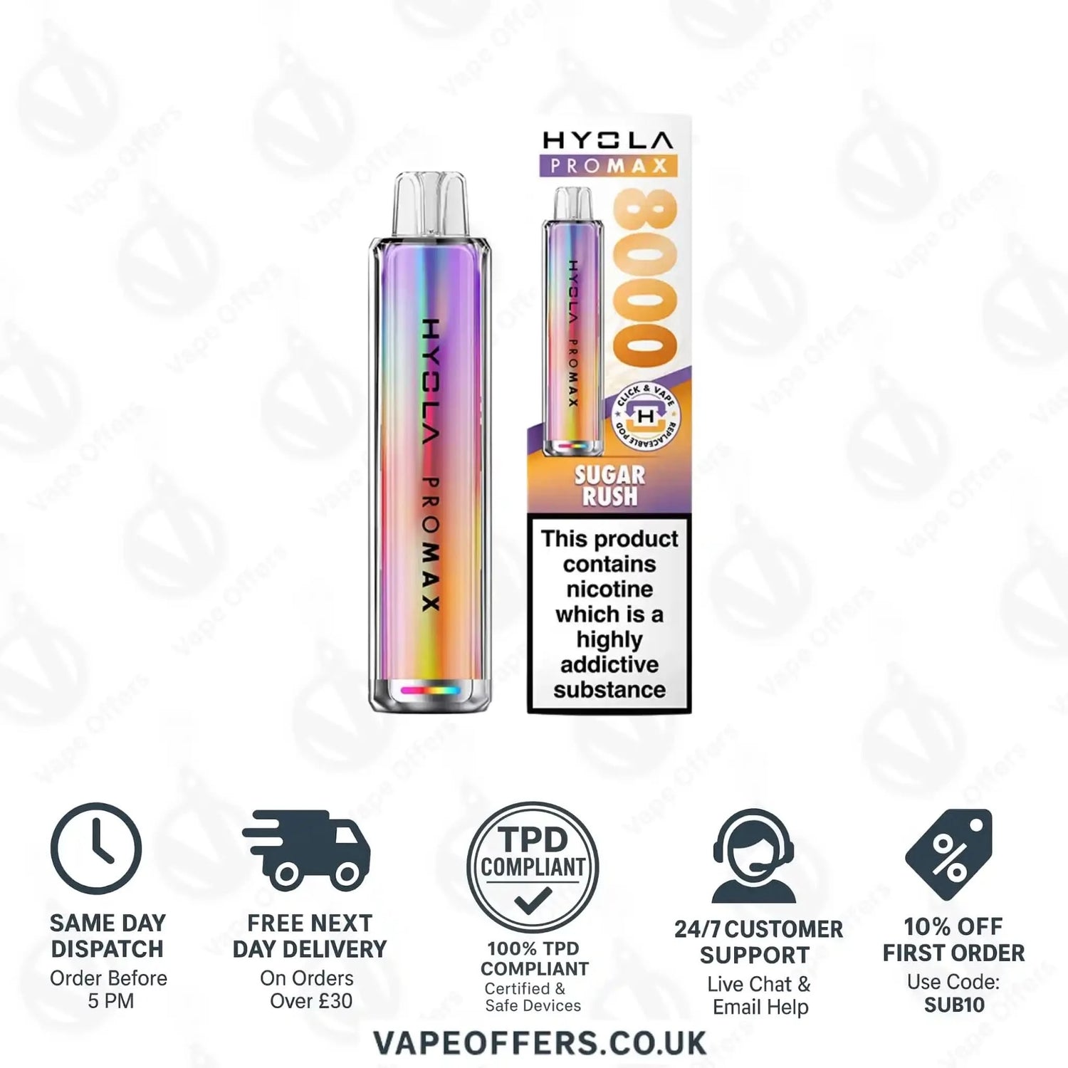 Hyola Pro Max 8K Prefilled Vape Pod Kit Sugar Rush 
