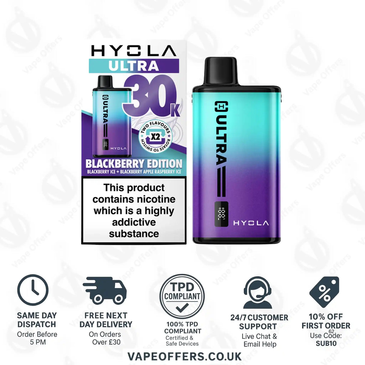 Hyola Ultra 30K Puffs Prefilled Pod Vape Kit Blackberry Edition