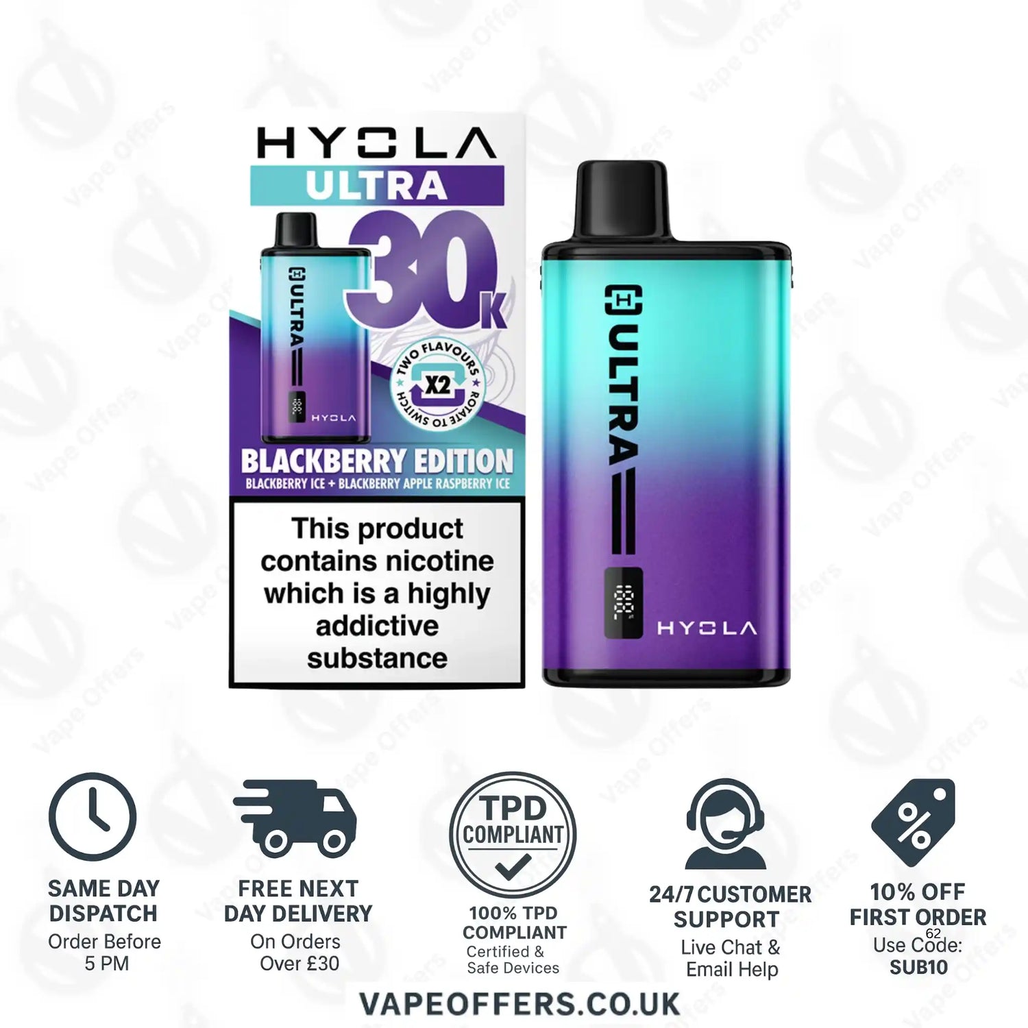 Hyola Ultra 30K Puffs Prefilled Pod Vape Kit Blackberry Edition 