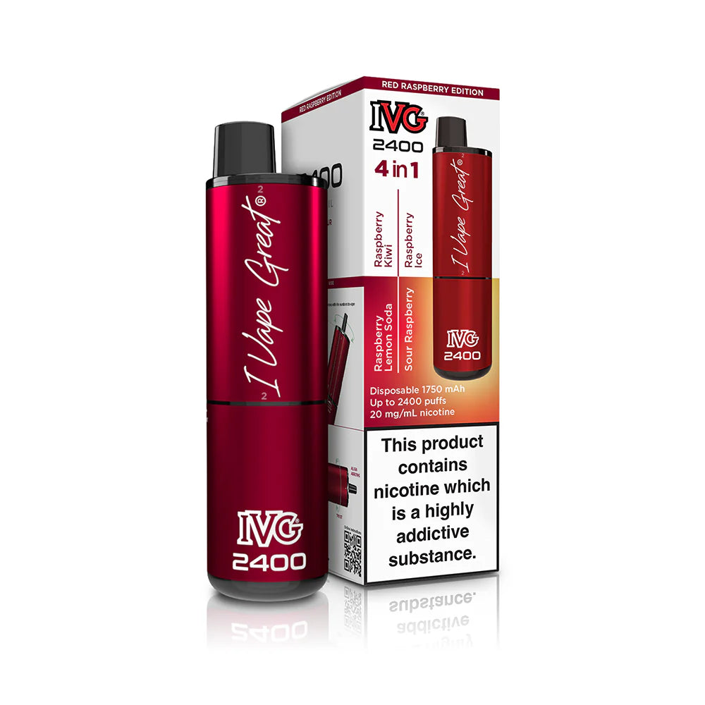 IVG 2400 4 in 1 Multi Flavour Red Raspberry Edition Vape