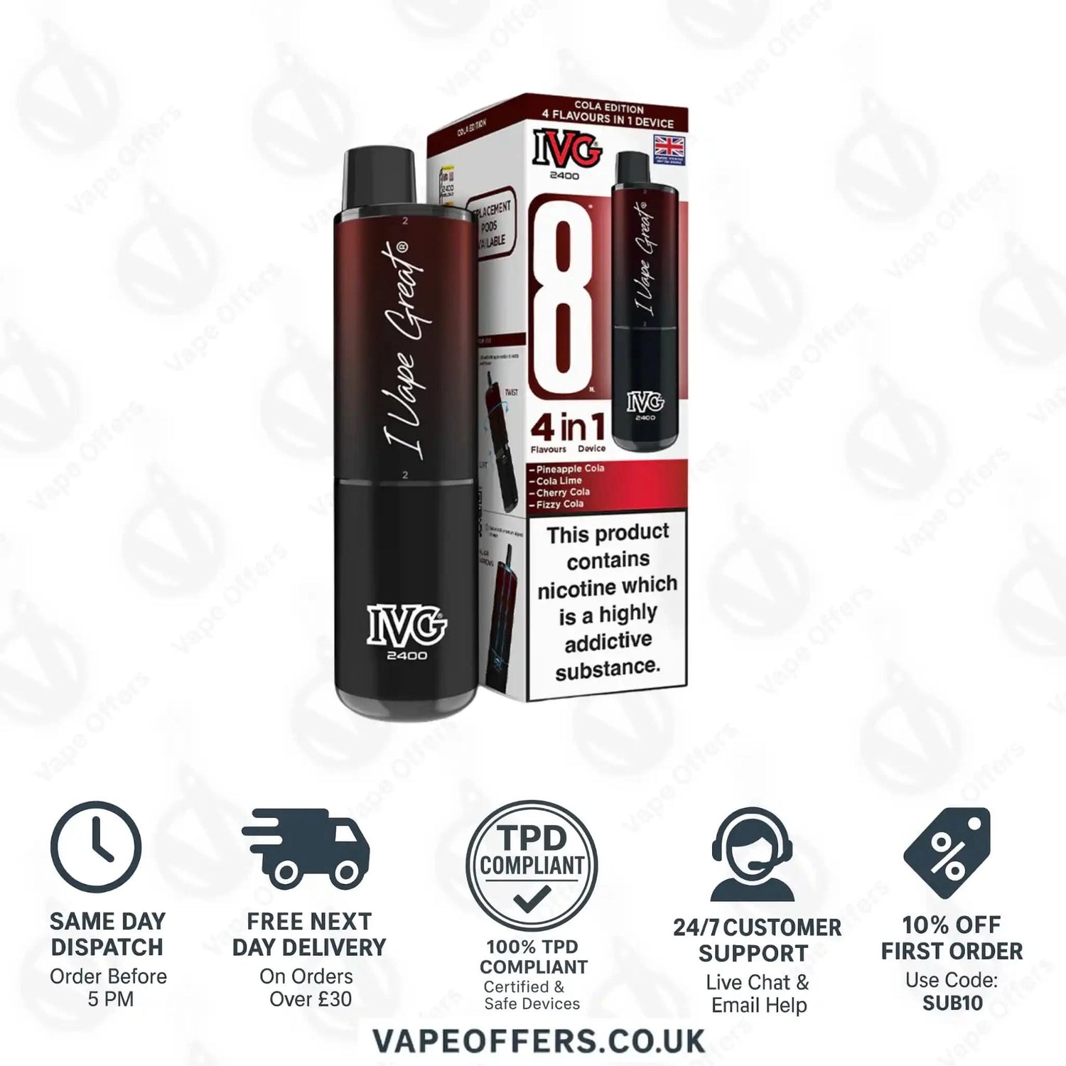 IVG 2400 4 in 1 Prefilled Pod Kit Cola Edition 