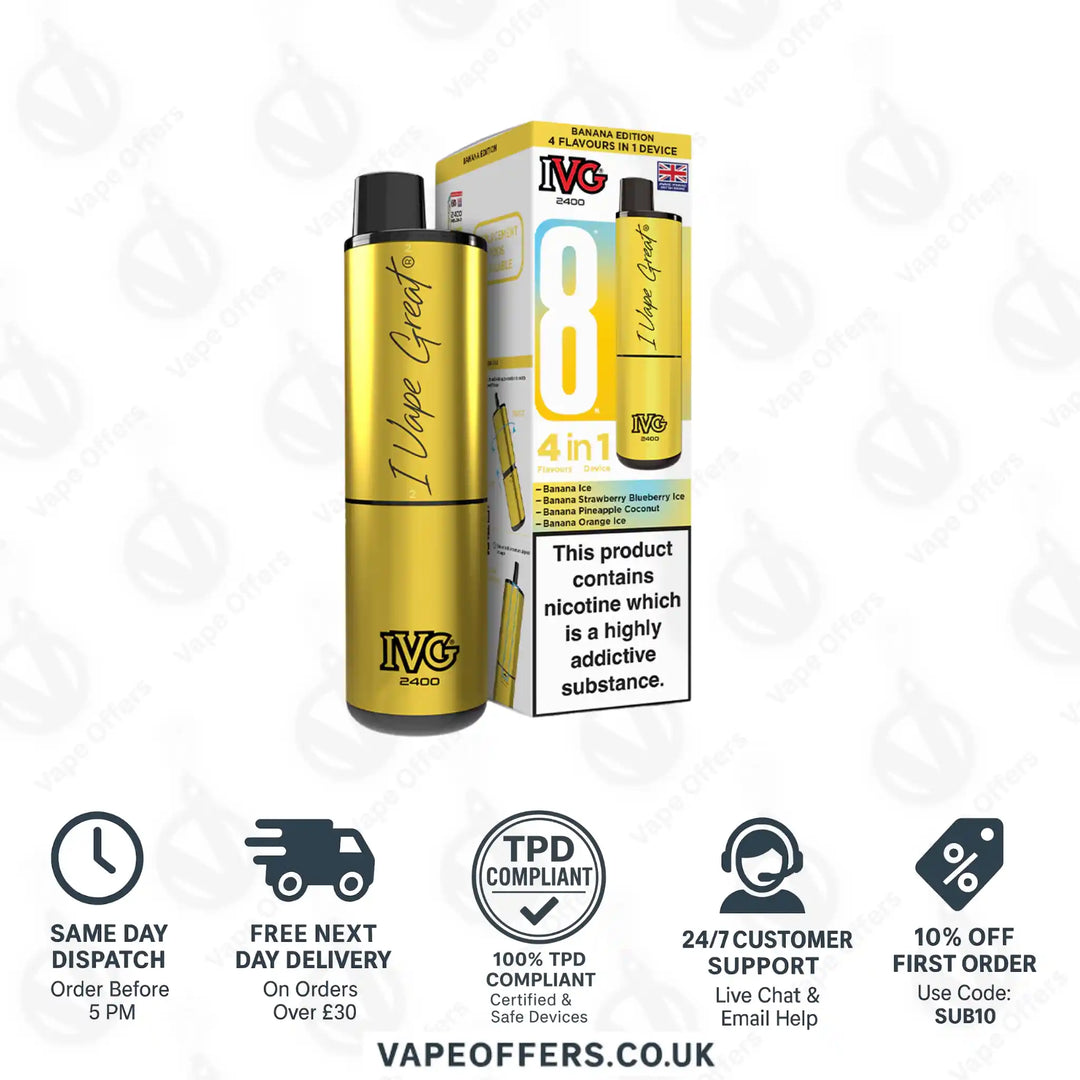 IVG 2400 4 in 1 Prefilled Pod Kit Banana Edition