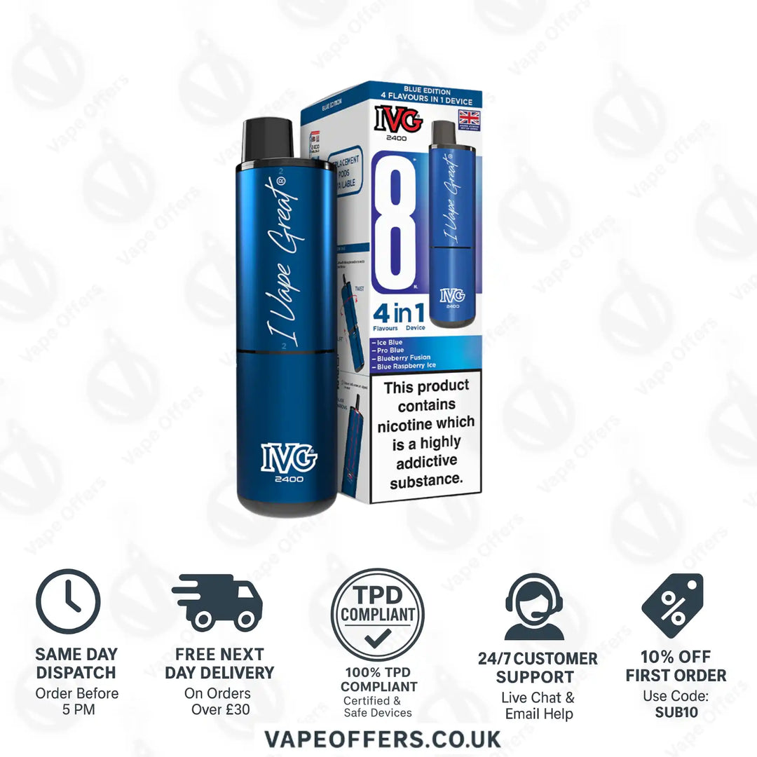 IVG 2400 4 in 1 Prefilled Pod Kit Blue Edition