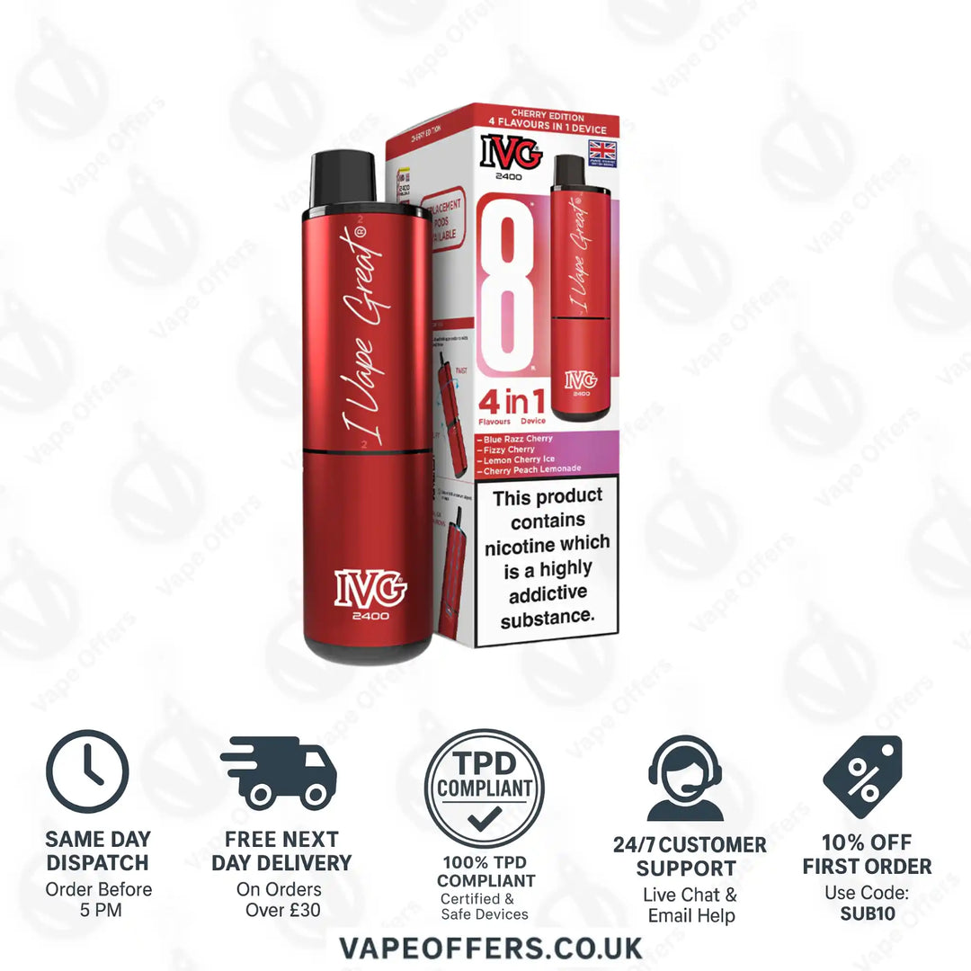 IVG 2400 4 in 1 Prefilled Pod Kit Cherry Edition