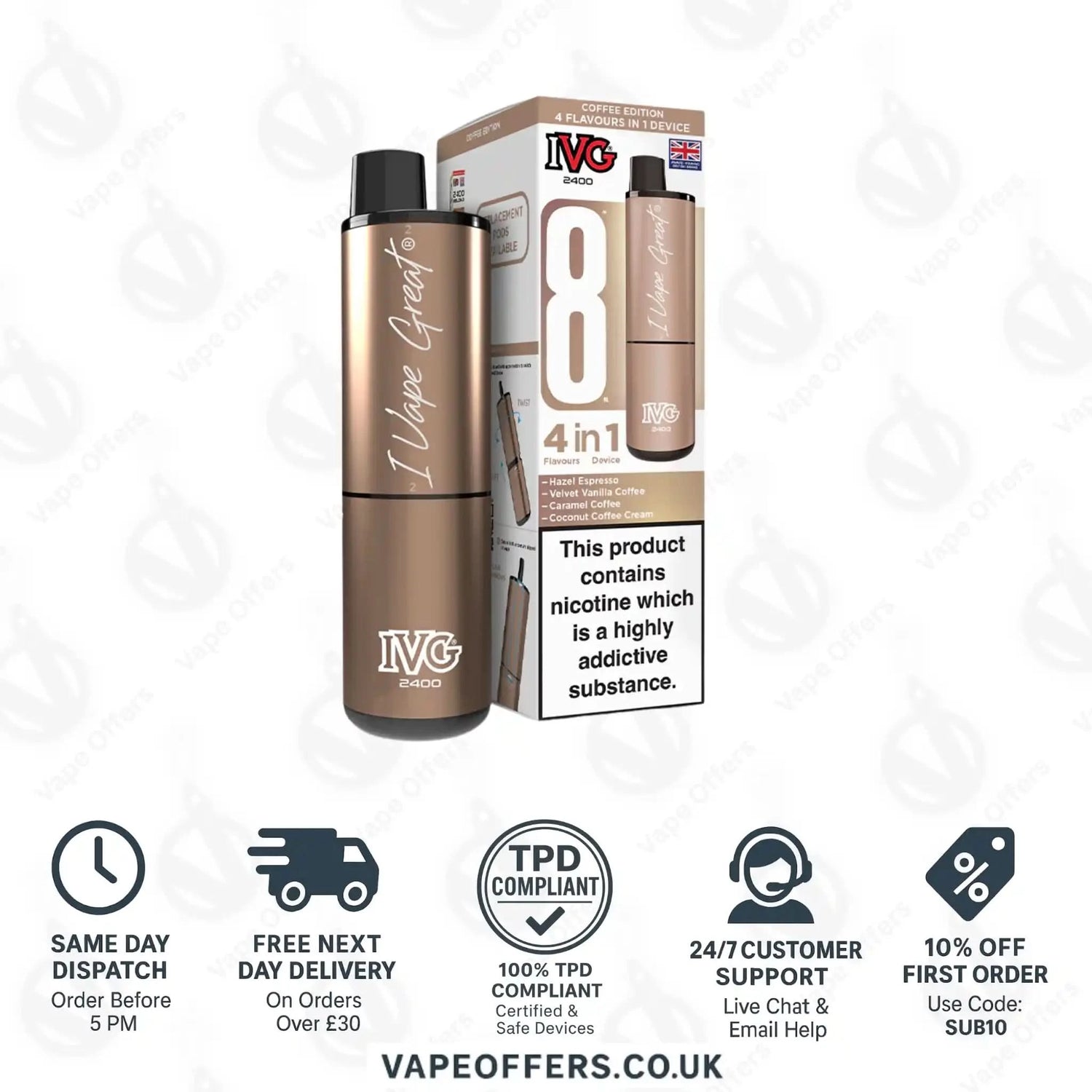 IVG 2400 4 in 1 Prefilled Pod Kit Coffee Edition 