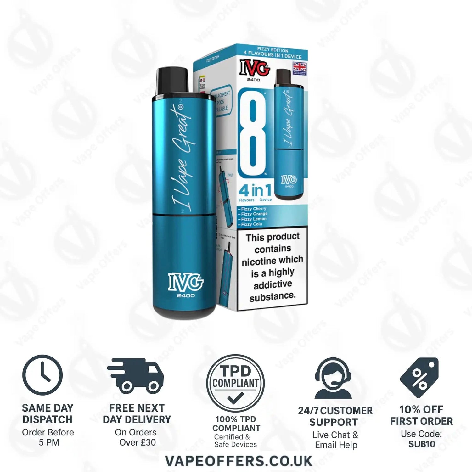 IVG 2400 4 in 1 Prefilled Pod Kit Fizzy Edition 