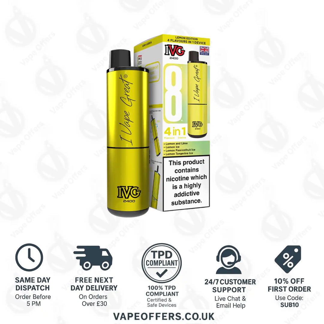 IVG 2400 4 in 1 Prefilled Pod Kit Lemon Edition